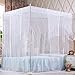 Nattey 4 Corners Canopy Bed Curtains Canopy Bed Netting Canopies For Girls Princess Adults Bed (King, White)