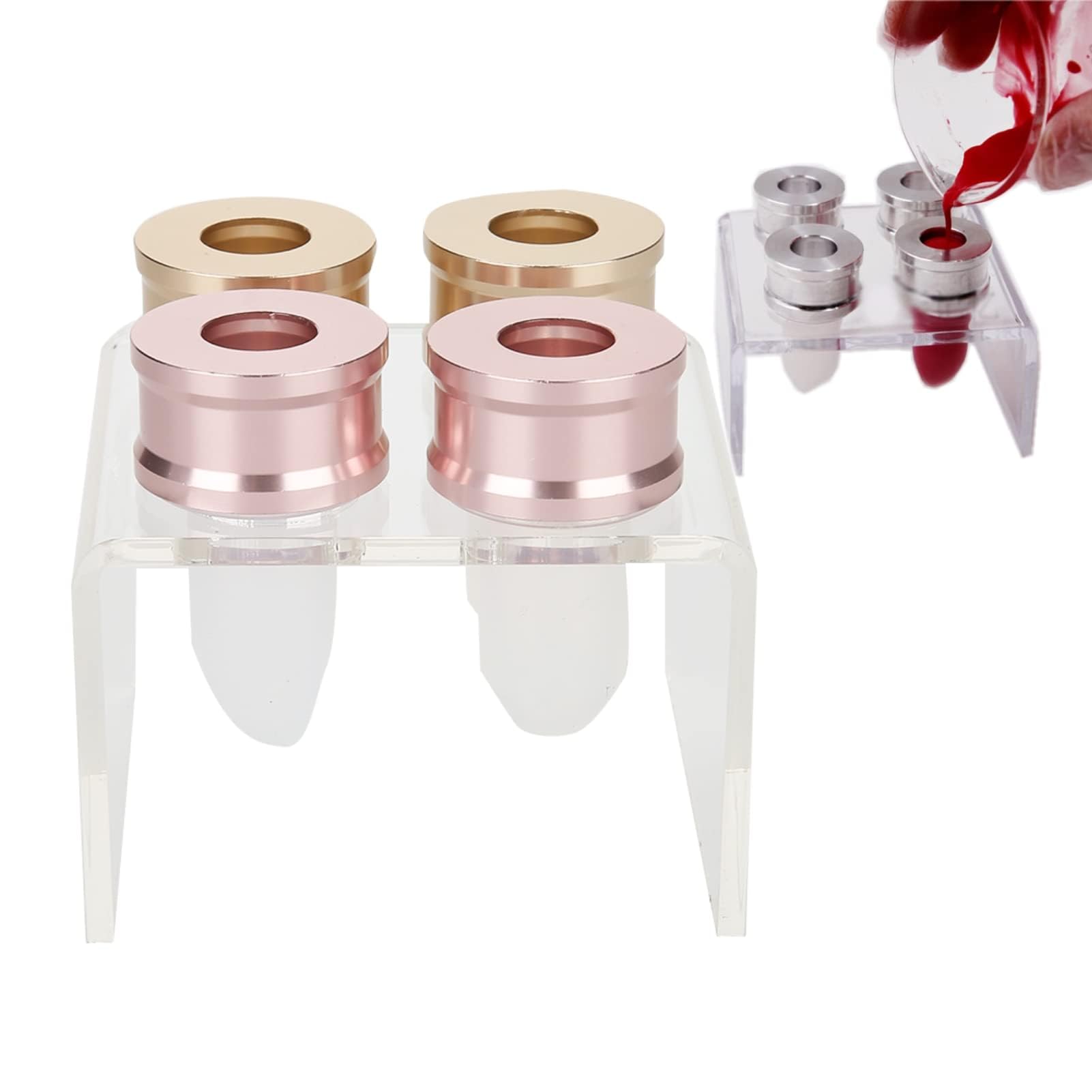 DIY Lipstick Mould Tool Set, 12.1mm Silicon Handmade Lipstick Mold Lipstick Filling Tube Lipstick DIY Lip Gloss Kit Mold Four Holes Bracket and Lipstick Tube for Making Lipstick