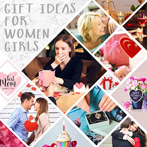 Mom Gifts, Preserved Rose Jewelry Box with Heart Necklace,Gift Box and Cards, Gifts Ideas for Her, Gift Card Eternal Flowers for Mothers Day, Valentines, Birthday, Anniversary