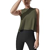 Mippo Crop Tops for Women Womens Workout Tops Flowy Cropped Tank Tops Athletic Shirts