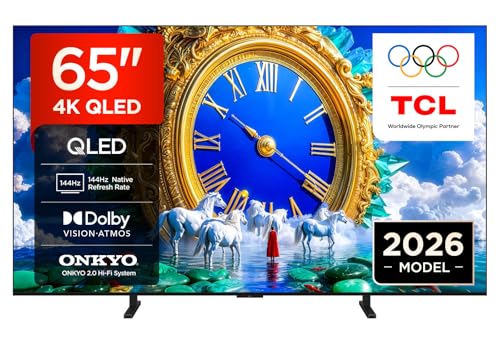 TCL 65A400 65 QLED, 4K HDR, HVA Panel, Google TV, Dolby Vision & Atmos, Onkyo 2.0, 144 Hz, AirPlay 2, Flat Slim Design