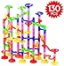 Marble Run Super Set - 130 Pieces with Instruction (100 Pieces + 30 Glass Marbles) STEM Learning Toy, Educational Construction Building Blocks Toy, Gift for Kids 4 5 6 + Year Old Boys Girls