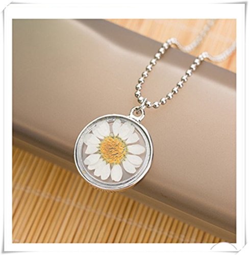 Real Flower Necklace, Glass cover， Real Dried Flowers, Birthday Gift - Thumbnail 3
