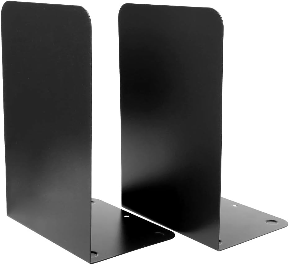 Cutebility 1 Pair Metal Bookends Organizer Desktop Office Home Book Shelf Storage Holder Book Ends
