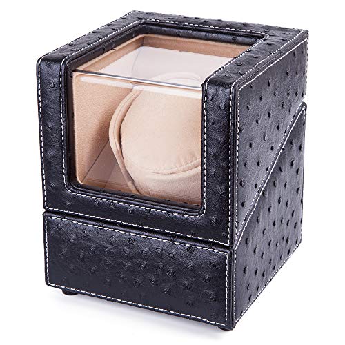 BUG HULL Watch Winder for Automatic Watches, PU Leather Watch Winder with Winder Space and Extremely Quiet Japanese Motor