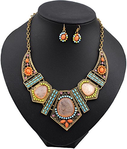 Clearance Deal! Hot Sale! Necklace, Fitfulvan 2018 Vintage Flower Crystal Bubble Women Necklace Earrings Set Pendant Necklace Gifts Jewelry (multicolor)