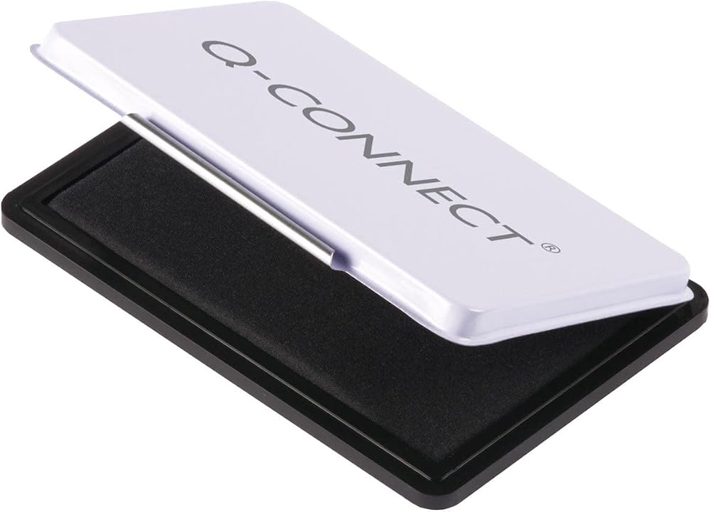 Q-Connect Medium Stamp Pad Black 110 x 70 mm High Capacity Sponge