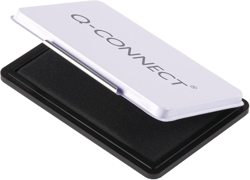 Q-Connect Medium Stamp Pad Black 110 x 70 mm High Capacity Sponge