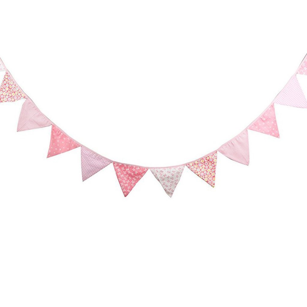 12pcs Pennants Mini Triangle Flag Banner Bunting Pennant Banner Cotton Triangle Bunting Flag Garland Birthday Pennant Banner Garland Bunting wedding banner flash decorate baby