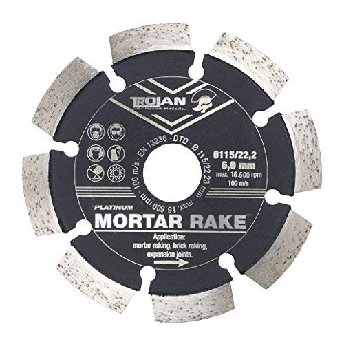 TROJAN Platinum Professional Contractor Mortar Raking Diamond Blade/Diamond Disc - 115mm 4.5"/6.0mm Width