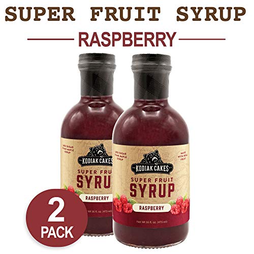 Kodiak Cakes Super Fruit Syrup, Raspberry, 16 Ounce (Pack of 2)