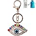 Bolbove Shiny Evil Eye Keychain Sparkling Keyring Crystal Rhinestones Purse Pendant Handbag Charm