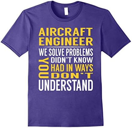 Mens Aircraft Engineer Solve Problems TShirt 2XL Purple