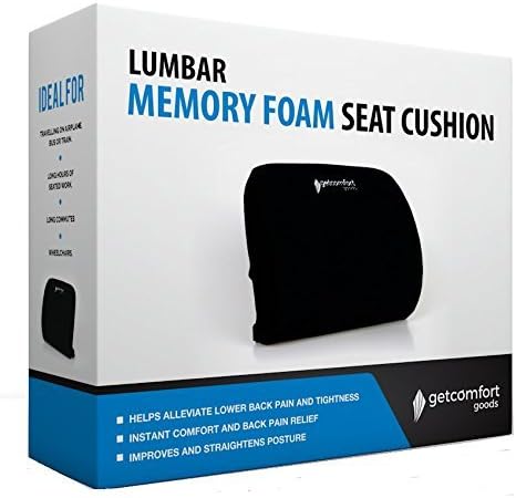 Lumbar Support Pillow For Lower Back Support And Pain Relief That Helps Improve Your Posture (Black) by GetComfort Goods