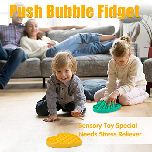 Nazano Push Pop Bubble Fidget Sensory Toy, Bubble Fidget Toy Set, Silicone Stress Relief Puzzle Game Toys, Stress Reliever Squeeze Sensory Toy, Autism Special Needs for Kids and Adults (Purple)
