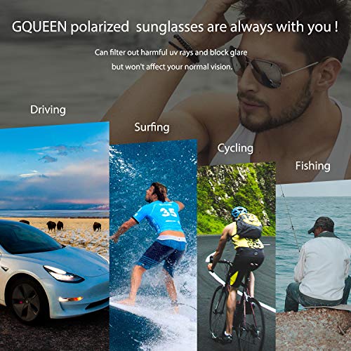 GQUEEN Men's Polarized Sunglasses Premium Al-Mg Mirror Hinges Pilot UV400, MOS1