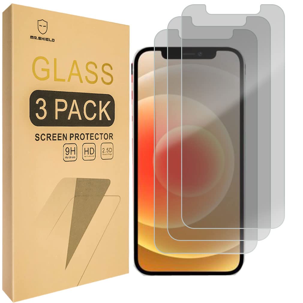 Photo 1 of Mr.Shield [3-PACK] Privacy Screen Protector Compatible with iPhone 12 Pro Max [Tempered Glass] [Anti Spy] Screen Protector with Lifetime Replacement