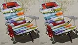 2 Tommy Bahama 2015 Backpack Cooler Chairs with Storage Pouch and Towel Bar- multicolor