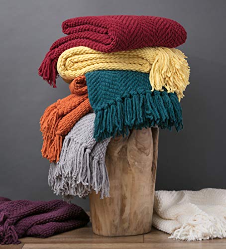 Chanasya-Textured-Knitted-Super-Soft-Throw-Blanket-with-Tassels-Warm-Cozy-Lightweight-Fluffy-Woven-Blanket-for-Bed-Sofa-Chair-Couch-Cover-Living-Bed-Room-Acrylic-Throw-Blanket-50x65-Inches-Teal Chanasya Textured Knitted Super Soft Throw Blanket with Tassels Warm Cozy Lightweight Fluffy Woven Blanket for Bed Sofa…