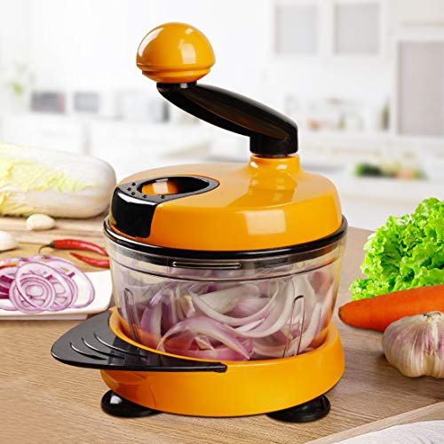 MIGECON Manual Vegetable Chopper, Hand Held Food Processor for Fruits