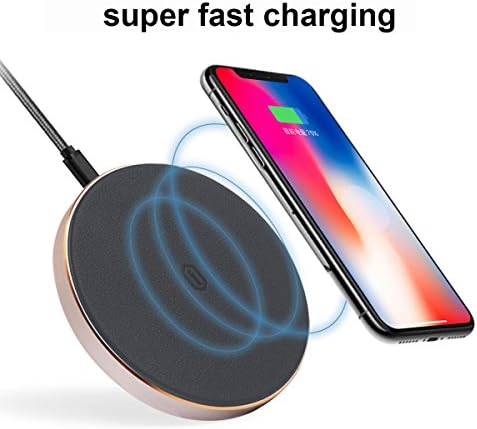 Fast Wireless Charger,MEKUULA 10W Quick Wireless Charging Pad for Samsung Note8,iPhone 8/8 Plus,iPhone X,Galaxy S9 S9 Plus S8 S8 Plus S7 S7 Edge Note 5 S6 Edge Plus and All Qi-Enabled Devices - Grey