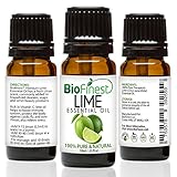 BioFinest Lime Oil - 100% Pure Lime Essential Oil - Protection Against Colds, Flu, Sore Throat - Premium Quality - Therapeutic Grade - Best For Aromatherapy - FREE E-Book (10ml)