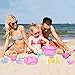 LotFancy 10PCS Summer Beach Toys Set, with Sand Castel Molds & Tools, BPA Free Sandbox Toys for Toddlers Kids 3-8, Sand Bucket Shovel Sifter Rake Funnel Watering Can, Girls Vacation Essentials