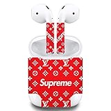 Premium Vinyl Skin Sticker Compatible with Apple Airpods (Red)