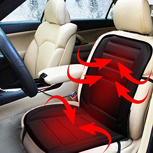 Universal 12V Heated Car Seat Cushion with Temperature Controller, Winter Car Seat Warmer Cover Heating Pad 12V Plug's Into Cigarette Lighter Nonslip for Cold Weather and Winter Driving