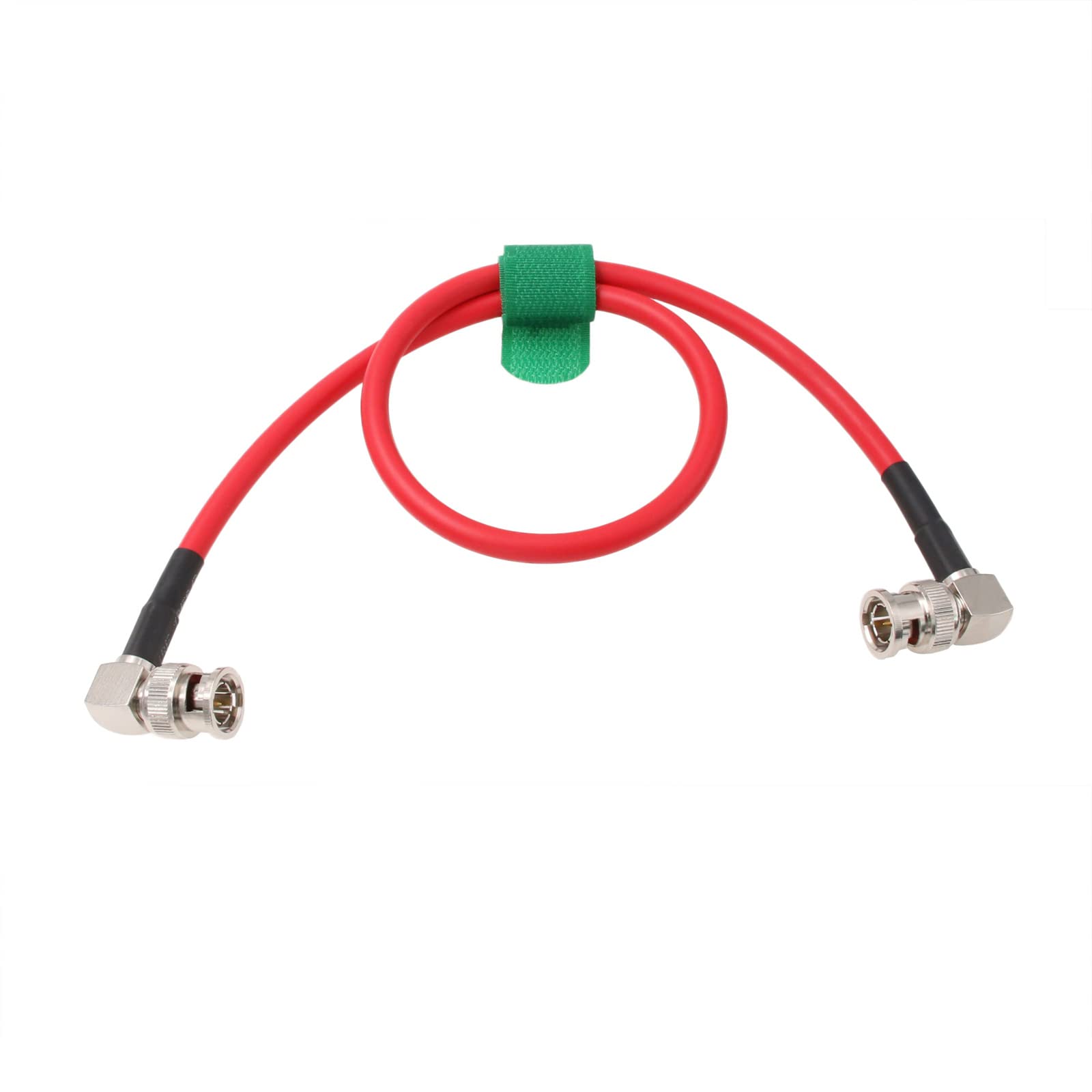 HangTon 12G 6G HD SDI Raw 4K 60fps Video Cable Right Angle to Right Angle BNC Canare LV-61S 75 ohm Coaxial Shielded for Sony FS7 FX9 FX6 Alexa DSMC2 Camera Blackmagic SmallHD Atomos Monitor (1m, Red)