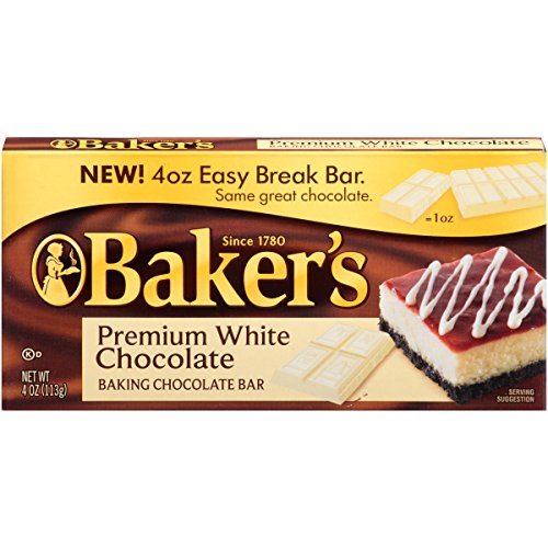 Bakers Premium White Baking Chocolate Bar, 4 Ounce -- 12 per case.