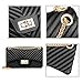 Women Fashion Shoulder Bag Jelly Clutch Handbag Quilted Crossbody Bag with Chain - Black
