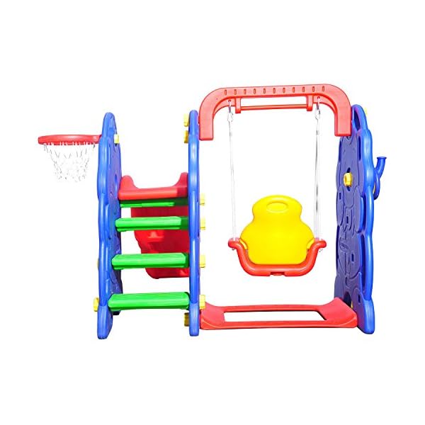 HOMCOM Kinderrutsche Kinder Rutsche Spielzeug Slide Gartenrutsche Babyrutsche (Elefantrutsche mit Schaukel) – Bild 4