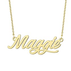 BYBWBL Maggie Name Pendant Necklace 18k Gold Plated