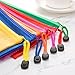 Bememo 12 Pcs Mesh Zipper Pouch Bags Pencil Pouch Zipper File Bags Waterproof Plastic Double Layer for Pen Cosmetics Office Supplies Travel Accessories 6 Colors