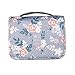 Mossio Hanging Toiletry Bag - Large Cosmetic Makeup Travel Organizer for Men & Women with Sturdy Hook (Light Grey Flower)