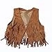 21KIDS Child Girl Tassel Fringed Outerwear Faux Suede Fur Jacket Waistcoat Vest Gilet
