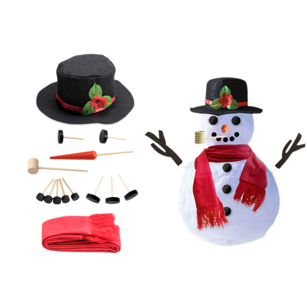 TOYANDONA 16pcs Snowman Dressing Kits Winter Holiday Outdoor Toys Snowman Making Kits for Kids Dressing Decoration