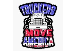 NTICKER 2 Pcs USA Truck Driver Decal, 5 inches - Proud Trucker Sticker, Truckers Move America Sticker Decal Window Vinyl Bumper