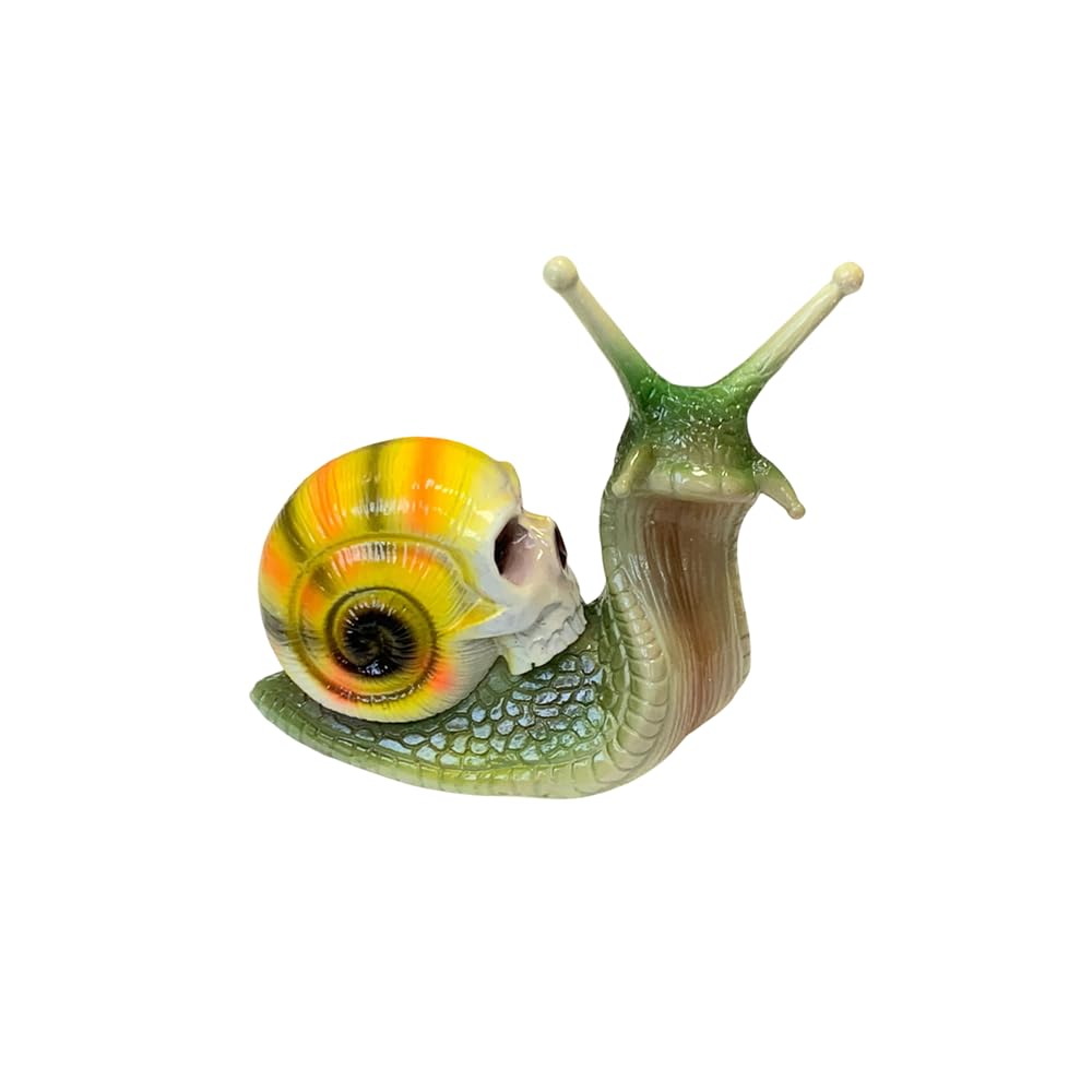 DODXIAOBEUL Garden Decor Statues Halloween Skull Snail Sculpture Gothic Home Decor Creative Resin Crafts Snail Ornaments,for Outdoor Landscape Decorations Home Creative Gifts,Green