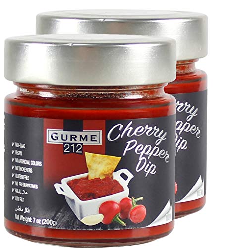 Gurme212 Cherry Pepper Dip Spread or Sauce, Non-GMO, No Additives 7 oz (2-pack)