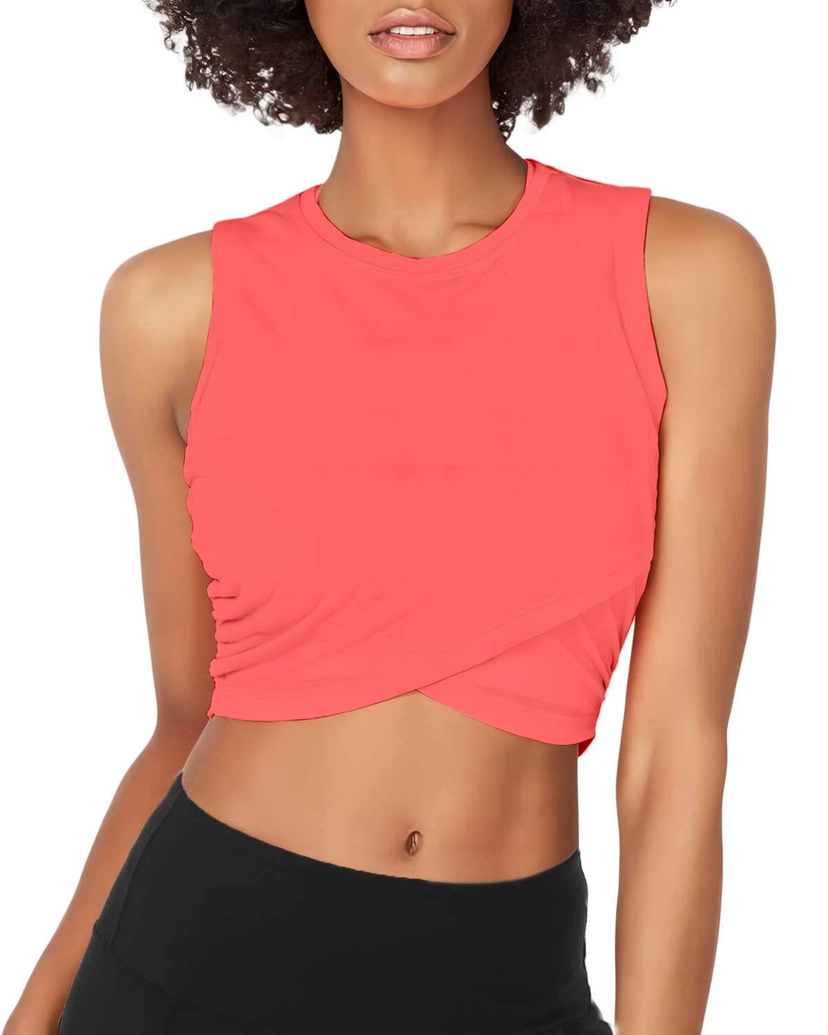 Sanutch Crop Top Athletic Shirts for Women Running