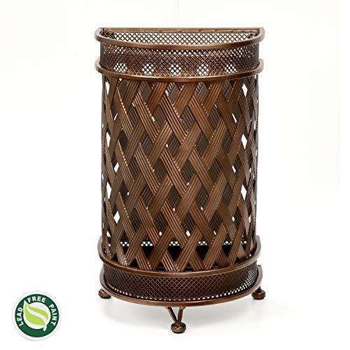 Dualplex Super Quality Umbrella Stand, Umbrella Holder, Antique Look Metal, Entry Hallway Décor, Wallside Style, w/Removable Drip Tray. Home, Office Decoration Rack Holds Umbrellas Canes Walking Stick