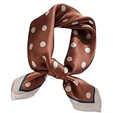 JERLA Women's Men's Small Square 100% Real Mulberry Silk satin Scarfs Hair head face scarf 21" x 21"