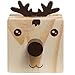 Humorous Reindeer Design Wood Desktop Pencil Cup Organizer / Novelty Eyeglass Holder / Cell Phone Stand