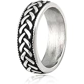 BAVIPOWER Viking Celtic Knot Ring Eternity Love Friendship Stainless Steel Triquetra Claddagh Jewelry for Men Women
