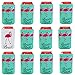 12-Pack Flamingle Bachelorette Party Can Coolers Sleeves - Tropical Bride Tribe Flamingo Neoprene Beer Can Covers for Soda, Beverage - Beach Bachelorette Bridal Shower Wedding Party Supplies Favors