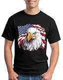 Shop4Ever American Flag National Symbol Eagle T-shirt 4th of July Shirts