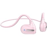 Golvery Open Ear Kids Headphones, Wireless Bluetooth 5.3 Headset for Phone/Kindle/Tablet, Safer Hearing Protection Children Earphones, Built-in Mic, Ultra-Light & Comfort Fit, 10H Playtime-Pink