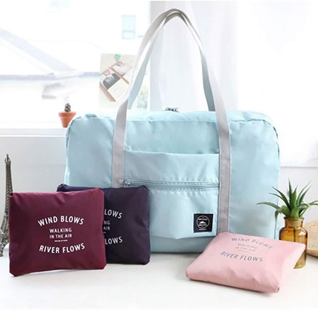 Business Trip Lightweight Collapsible Tote Carry on Luggage for Travel Blue Larger Capacity Travel Foldable Bag Outing